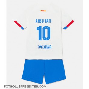 Barcelona Ansu Fati #10 Bortatröja Barn 2023-24 Kortärmad (+ korta byxor)